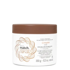 Máscara Capilar Hidratante Cabelos Crespos Match Ciência das Curvas, 350g